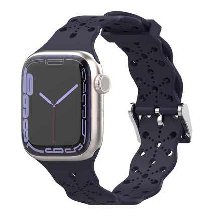 Lace Silicone Watchband For Apple Watch Series, 7 41mm / 6&SE&5&4 40mm / 3&2&1 38mm, 7 45mm / 6&SE&5&4 44mm / 3&2&1 42mm - DealBuddy