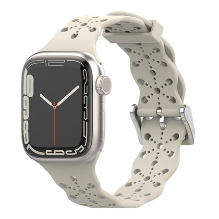 Lace Silicone Watchband For Apple Watch Series, 7 41mm / 6&SE&5&4 40mm / 3&2&1 38mm, 7 45mm / 6&SE&5&4 44mm / 3&2&1 42mm - DealBuddy