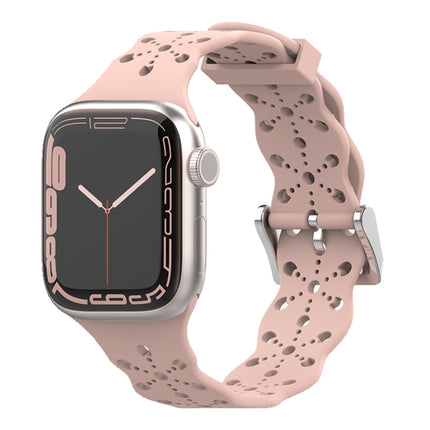 Lace Silicone Watchband For Apple Watch Series, 7 41mm / 6&SE&5&4 40mm / 3&2&1 38mm, 7 45mm / 6&SE&5&4 44mm / 3&2&1 42mm - DealBuddy