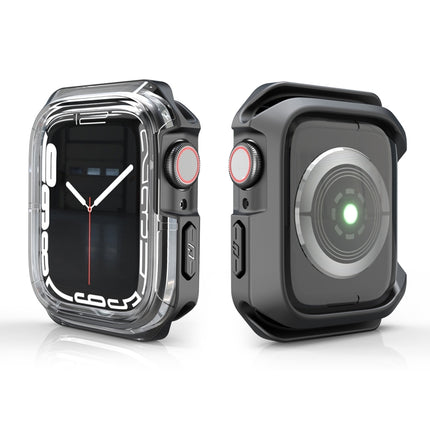 Transparent Two-color Armor Case, For Apple Watch Series 9 / 8 / 7 45mm, For Apple Watch Series 9 / 8 / 7 41mm, For Apple Watch Series 6 & SE & 5 & 4 44mm, For Apple Watch Series 6 & SE & 5 & 4 40mm - DealBuddy