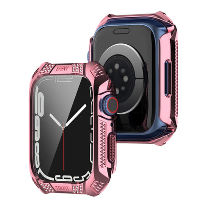 Rhombus Belt Drill + Tempered Film Integrated Case, For Apple Watch Series 9 / 8 / 7 41mm, For Apple Watch Series 9 / 8 / 7 45mm - DealBuddy
