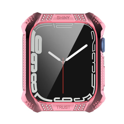 Rhombus Belt Drill + Tempered Film Integrated Case, For Apple Watch Series 9 / 8 / 7 41mm, For Apple Watch Series 9 / 8 / 7 45mm - DealBuddy