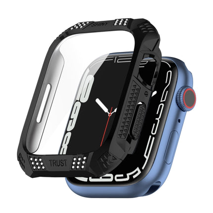 Rhombus Belt Drill + Tempered Film Integrated Case, For Apple Watch Series 9 / 8 / 7 41mm, For Apple Watch Series 9 / 8 / 7 45mm - DealBuddy