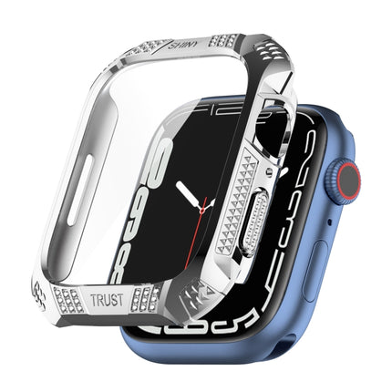 Rhombus Belt Drill + Tempered Film Integrated Case, For Apple Watch Series 9 / 8 / 7 41mm, For Apple Watch Series 9 / 8 / 7 45mm - DealBuddy