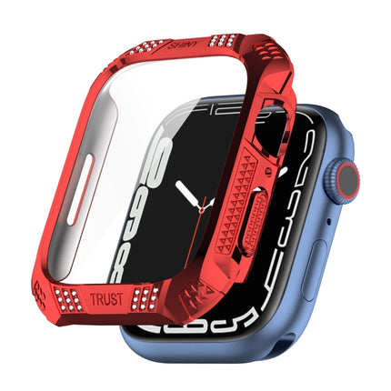 Rhombus Belt Drill + Tempered Film Integrated Case, For Apple Watch Series 9 / 8 / 7 41mm, For Apple Watch Series 9 / 8 / 7 45mm - DealBuddy