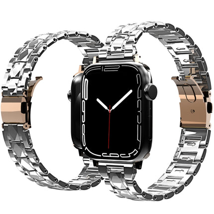 Electroplated Stainless Steel Strap For Apple Watch Series, 7 41mm / 6&SE&5&4 40mm / 3&2&1 38mm, 7 45mm / 6&SE&5&4 44mm / 3&2&1 42mm - DealBuddy
