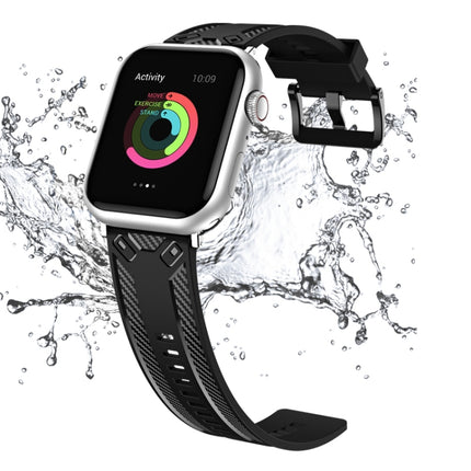 Carbon Fiber Texture Watchband For Apple Watch Series, 7 41mm / 6&SE&5&4 40mm / 3&2&1 38mm, 7 45mm / 6&SE&5&4 44mm / 3&2&1 42mm - DealBuddy