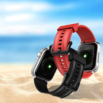 Carbon Fiber Texture Watchband For Apple Watch Series, 7 41mm / 6&SE&5&4 40mm / 3&2&1 38mm, 7 45mm / 6&SE&5&4 44mm / 3&2&1 42mm - DealBuddy