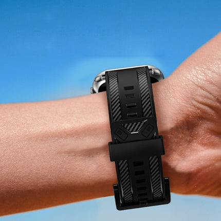 Carbon Fiber Texture Watchband For Apple Watch Series, 7 41mm / 6&SE&5&4 40mm / 3&2&1 38mm, 7 45mm / 6&SE&5&4 44mm / 3&2&1 42mm - DealBuddy