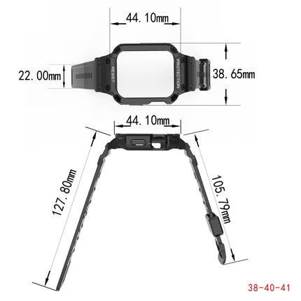 Three-proof Solid Color Integrated Strap For Apple Watch Series, 7 41mm / 6&SE&5&4 40mm / 3&2&1 38mm, 7 45mm / 6&SE&5&4 44mm / 3&2&1 42mm - DealBuddy