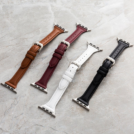 Genuine Leather Watchband For Apple Watch Series, 7 41mm / 6&SE&5&4 40mm / 3&2&1 38mm, 7 45mm / 6&SE&5&4 44mm / 3&2&1 42mm