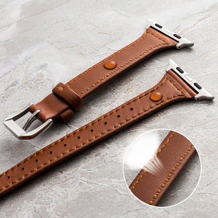 Genuine Leather Watchband For Apple Watch Series, 7 41mm / 6&SE&5&4 40mm / 3&2&1 38mm, 7 45mm / 6&SE&5&4 44mm / 3&2&1 42mm