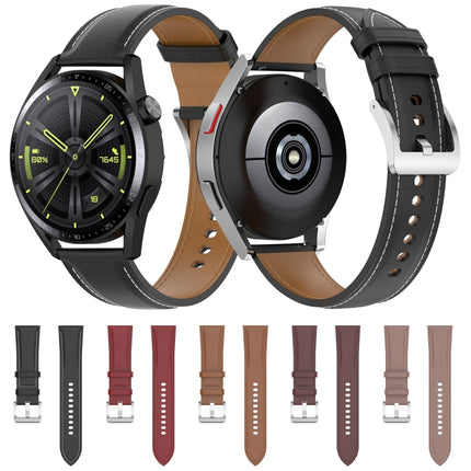 20mm Genuine Leather Watch Strap for Samsung Galaxy Watch4/Watch3 41mm/Active2/Huawei/Gaming Watch etc. - DealBuddy