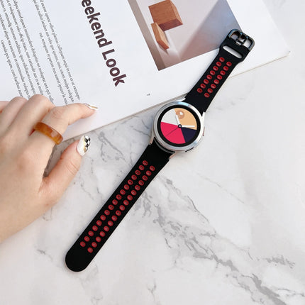 Double Buckles Two-color Silicone Watchband, For Samsung Galaxy Watch4 40mm, For Samsung Galaxy Watch4 44mm - DealBuddy