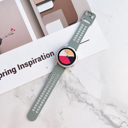 Double Buckles Two-color Silicone Watchband, For Samsung Galaxy Watch4 40mm, For Samsung Galaxy Watch4 44mm - DealBuddy