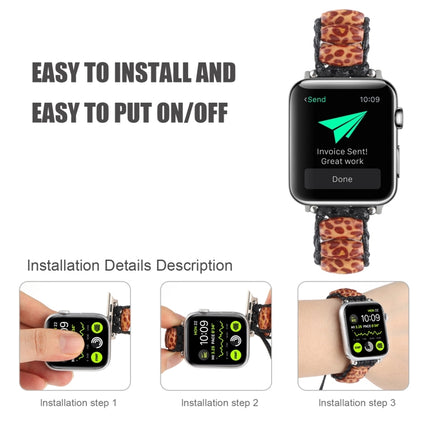 Wooden Bead Watchband For Apple Watch Series, 7 41mm / 6&SE&5&4 40mm / 3&2&1 38mm, 7 45mm / 6&SE&5&4 44mm / 3&2&1 42mm - DealBuddy