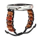 Wooden Bead Watchband For Apple Watch Series, 7 41mm / 6&SE&5&4 40mm / 3&2&1 38mm, 7 45mm / 6&SE&5&4 44mm / 3&2&1 42mm - DealBuddy