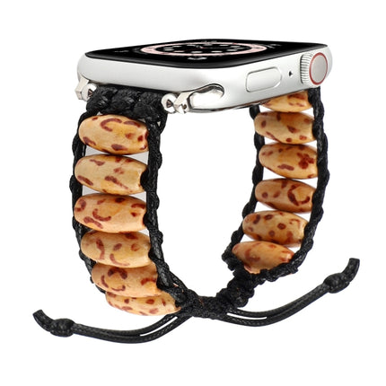 Wooden Bead Watchband For Apple Watch Series, 7 41mm / 6&SE&5&4 40mm / 3&2&1 38mm, 7 45mm / 6&SE&5&4 44mm / 3&2&1 42mm - DealBuddy