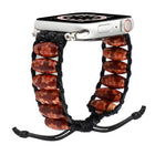 Wooden Bead Watchband For Apple Watch Series, 7 41mm / 6&SE&5&4 40mm / 3&2&1 38mm, 7 45mm / 6&SE&5&4 44mm / 3&2&1 42mm - DealBuddy