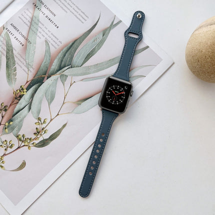 Flat Texture Leather Watchband For Apple Watch Series, 7 41mm / 6&SE&5&4 40mm / 3&2&1 38mm, 7 45mm / 6&SE&5&4 44mm / 3&2&1 42mm - DealBuddy