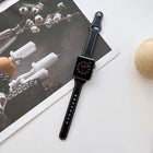 Flat Texture Leather Watchband For Apple Watch Series