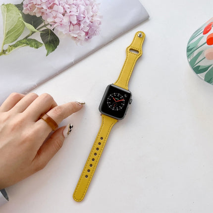 Flat Texture Leather Watchband For Apple Watch Series, 7 41mm / 6&SE&5&4 40mm / 3&2&1 38mm, 7 45mm / 6&SE&5&4 44mm / 3&2&1 42mm - DealBuddy