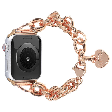 Stainless Steel Heart Pendant Watchband For Apple Watch Series, 7 41mm / 6&SE&5&4 40mm / 3&2&1 38mm, 7 45mm / 6&SE&5&4 44mm / 3&2&1 42mm - DealBuddy