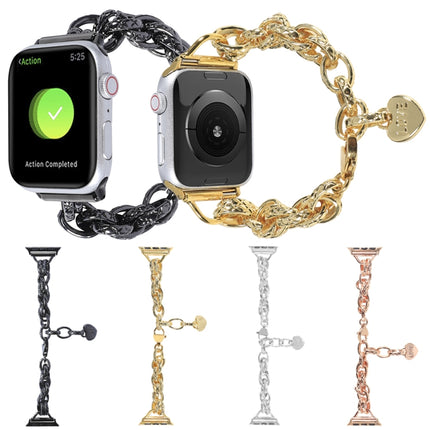 Stainless Steel Heart Pendant Watchband For Apple Watch Series, 7 41mm / 6&SE&5&4 40mm / 3&2&1 38mm, 7 45mm / 6&SE&5&4 44mm / 3&2&1 42mm - DealBuddy