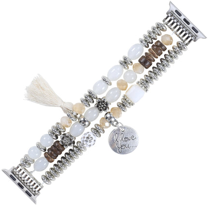 Tassel Beaded Watchband For Apple Watch Series, 7 41mm / 6&SE&5&4 40mm / 3&2&1 38mm, 7 45mm / 6&SE&5&4 44mm / 3&2&1 42mm - DealBuddy