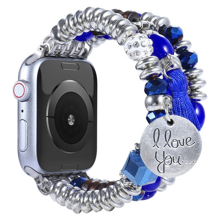 Tassel Beaded Watchband For Apple Watch Series, 7 41mm / 6&SE&5&4 40mm / 3&2&1 38mm, 7 45mm / 6&SE&5&4 44mm / 3&2&1 42mm - DealBuddy