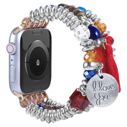 Tassel Beaded Watchband For Apple Watch Series, 7 41mm / 6&SE&5&4 40mm / 3&2&1 38mm, 7 45mm / 6&SE&5&4 44mm / 3&2&1 42mm - DealBuddy