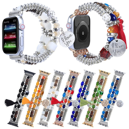 Tassel Beaded Watchband For Apple Watch Series, 7 41mm / 6&SE&5&4 40mm / 3&2&1 38mm, 7 45mm / 6&SE&5&4 44mm / 3&2&1 42mm - DealBuddy