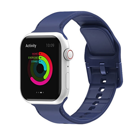 Silicone Stitching Watchband For Apple Watch Series, 7 41mm / 6&SE&5&4 40mm / 3&2&1 38mm, 7 45mm / 6&SE&5&4 44mm / 3&2&1 42mm - DealBuddy