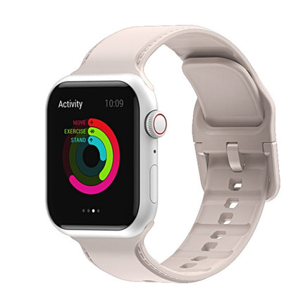 Silicone Stitching Watchband For Apple Watch Series, 7 41mm / 6&SE&5&4 40mm / 3&2&1 38mm, 7 45mm / 6&SE&5&4 44mm / 3&2&1 42mm - DealBuddy