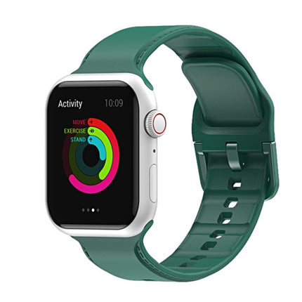 Silicone Stitching Watchband For Apple Watch Series, 7 41mm / 6&SE&5&4 40mm / 3&2&1 38mm, 7 45mm / 6&SE&5&4 44mm / 3&2&1 42mm - DealBuddy