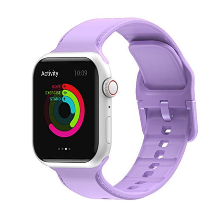 Silicone Stitching Watchband For Apple Watch Series, 7 41mm / 6&SE&5&4 40mm / 3&2&1 38mm, 7 45mm / 6&SE&5&4 44mm / 3&2&1 42mm - DealBuddy