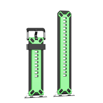 Two-Color Silicone Watchband For Apple Watch Series, 7 41mm / 6&SE&5&4 40mm / 3&2&1 38mm, 7 45mm / 6&SE&5&4 44mm / 3&2&1 42mm - DealBuddy