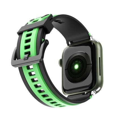 Two-Color Silicone Watchband For Apple Watch Series, 7 41mm / 6&SE&5&4 40mm / 3&2&1 38mm, 7 45mm / 6&SE&5&4 44mm / 3&2&1 42mm - DealBuddy