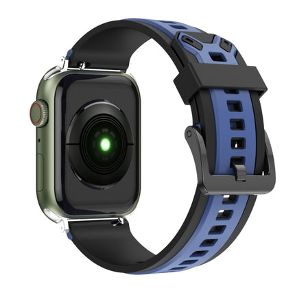 Two-Color Silicone Watchband For Apple Watch Series, 7 41mm / 6&SE&5&4 40mm / 3&2&1 38mm, 7 45mm / 6&SE&5&4 44mm / 3&2&1 42mm - DealBuddy