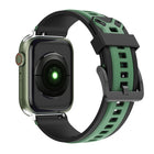 Two-Color Silicone Watchband For Apple Watch Series, 7 41mm / 6&SE&5&4 40mm / 3&2&1 38mm, 7 45mm / 6&SE&5&4 44mm / 3&2&1 42mm - DealBuddy