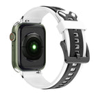 Two-Color Silicone Watchband For Apple Watch Series, 7 41mm / 6&SE&5&4 40mm / 3&2&1 38mm, 7 45mm / 6&SE&5&4 44mm / 3&2&1 42mm - DealBuddy