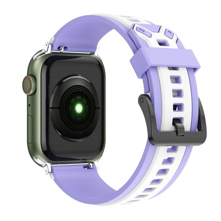 Two-Color Silicone Watchband For Apple Watch Series, 7 41mm / 6&SE&5&4 40mm / 3&2&1 38mm, 7 45mm / 6&SE&5&4 44mm / 3&2&1 42mm - DealBuddy