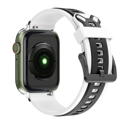 Two-Color Silicone Watchband For Apple Watch Series, 7 41mm / 6&SE&5&4 40mm / 3&2&1 38mm, 7 45mm / 6&SE&5&4 44mm / 3&2&1 42mm - DealBuddy