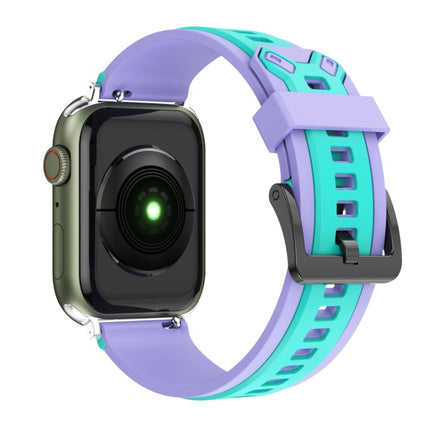 Two-Color Silicone Watchband For Apple Watch Series, 7 41mm / 6&SE&5&4 40mm / 3&2&1 38mm, 7 45mm / 6&SE&5&4 44mm / 3&2&1 42mm - DealBuddy