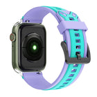 Two-Color Silicone Watchband For Apple Watch Series, 7 41mm / 6&SE&5&4 40mm / 3&2&1 38mm, 7 45mm / 6&SE&5&4 44mm / 3&2&1 42mm - DealBuddy
