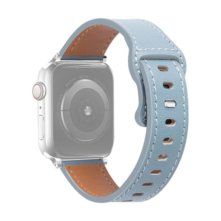 Butterfly Buckle Cowhide Leather Watchband For Apple Watch Series, 7 41mm / 6&SE&5&4 40mm / 3&2&1 38mm, 7 45mm / 6&SE&5&4 44mm / 3&2&1 42mm - DealBuddy