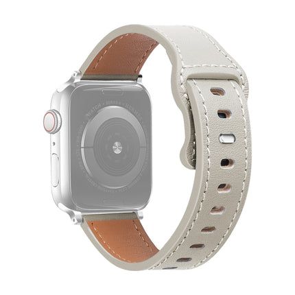 Butterfly Buckle Cowhide Leather Watchband For Apple Watch Series, 7 41mm / 6&SE&5&4 40mm / 3&2&1 38mm, 7 45mm / 6&SE&5&4 44mm / 3&2&1 42mm - DealBuddy