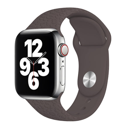 Leopard Embossing Silicone Watchband For Apple Watch Series, 7 41mm / 6&SE&5&4 40mm / 3&2&1 38mm, 7 45mm / 6&SE&5&4 44mm / 3&2&1 42mm - DealBuddy