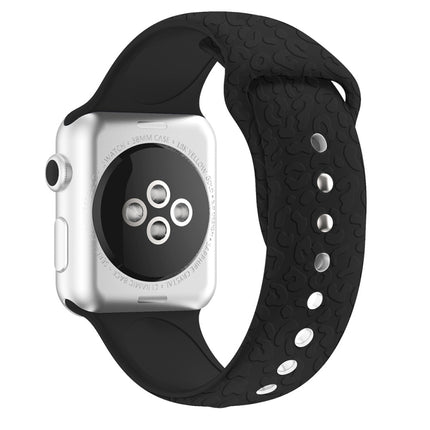 Leopard Embossing Silicone Watchband For Apple Watch Series, 7 41mm / 6&SE&5&4 40mm / 3&2&1 38mm, 7 45mm / 6&SE&5&4 44mm / 3&2&1 42mm - DealBuddy
