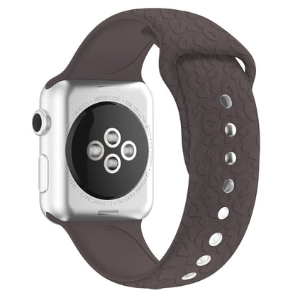 Leopard Embossing Silicone Watchband For Apple Watch Series, 7 41mm / 6&SE&5&4 40mm / 3&2&1 38mm, 7 45mm / 6&SE&5&4 44mm / 3&2&1 42mm - DealBuddy